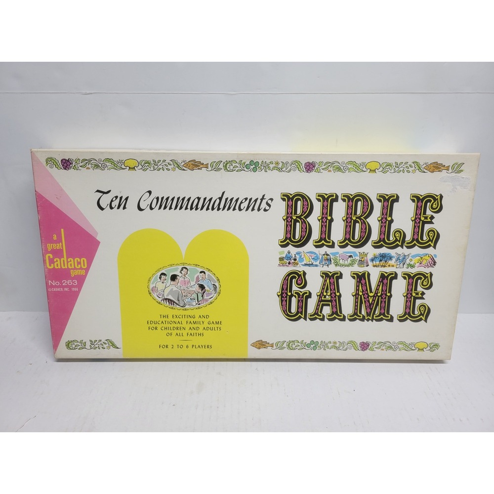 Vintage 1958 Cadaco Ten Commandments Bible Game No. 263 Board Game Retro 19.5in